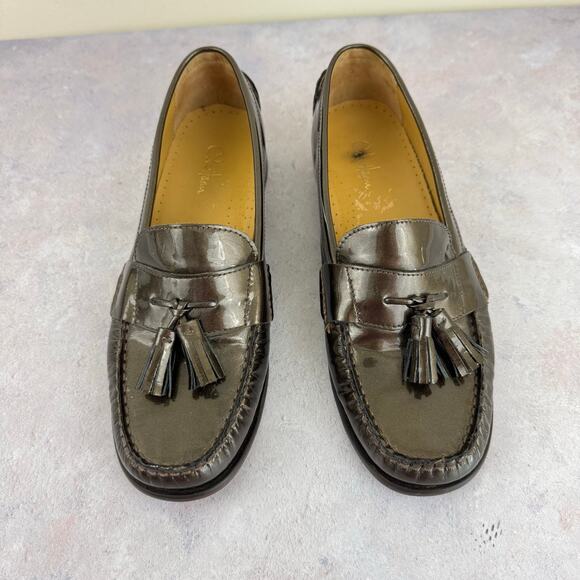 Cole Haan Shoes Womens Size 7 B Tassel Loafers Slip On Brown Shiny D29965 - Picture 5 of 15